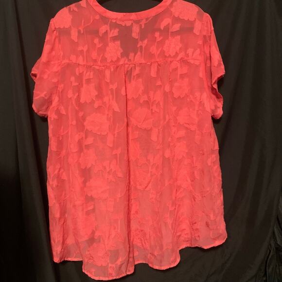 Torrid women’s 2 chiffon blouse coral pink spring - Picture 7 of 10